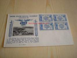 U.S. Naval Academy, Annapolis, 1937 USA ensipäiväkuori FDC neljällä postimerkillä