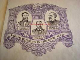 Union Heroes in the Civil War, sisällisota, Sherman, Grant ja Sheridan, 1937 USA ensipäiväkuori FDC