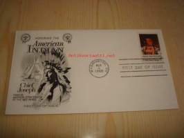 American Indian intiaanipäällikkö Joseph 1968 USA ensipäiväkuori FDC