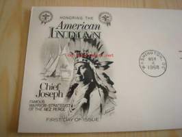 American Indian intiaanipäällikkö Joseph 1968 USA ensipäiväkuori FDC