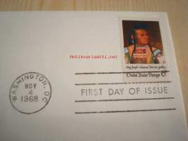 American Indian intiaanipäällikkö Joseph 1968 USA ensipäiväkuori FDC