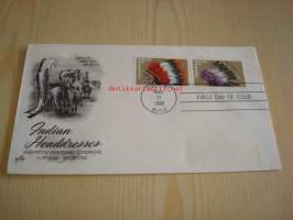 American Indian Cheyenne &amp; Flathead 1990 USA ensipäiväkuori FDC