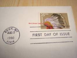 American Indian Cheyenne 1990 USA ensipäiväkuori FDC