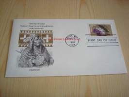 American Indian Flathead 1990 USA ensipäiväkuori FDC