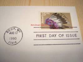 American Indian Flathead 1990 USA ensipäiväkuori FDC