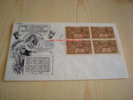 American Indian Centennial Days 1848-1948 USA ensipäiväkuori FDC neljällä postimerkillä