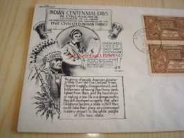 American Indian Centennial Days 1848-1948 USA ensipäiväkuori FDC neljällä postimerkillä