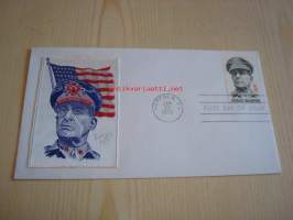 Kenraali Douglas MacArthur 1971 USA ensipäiväkuori FDC WWII, 2. maailmansota, harvinaisempi versio