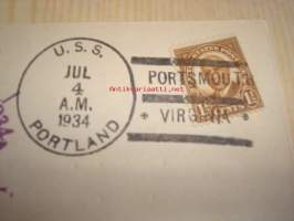 USA itsenäisyyspäivä Independence Day 1934 USA ensipäiväkuori FDC U.S.S. Portland