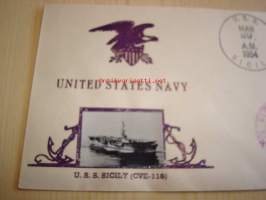 U.S.S. Sicily 1954 USA ensipäiväkuori FDC