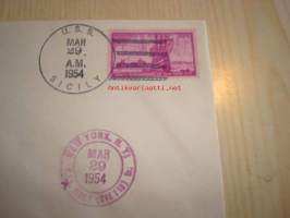 U.S.S. Sicily 1954 USA ensipäiväkuori FDC