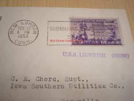 U.S.S. Lionfish 1953 USA ensipäiväkuori FDC