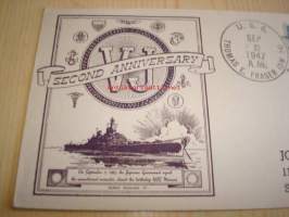 U.S.S. Missouri, U.S.S. Thomas E. Fraser (leima) 1947 USA ensipäiväkuori FDC