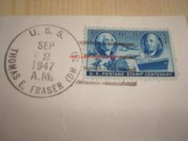 U.S.S. Missouri, U.S.S. Thomas E. Fraser (leima) 1947 USA ensipäiväkuori FDC