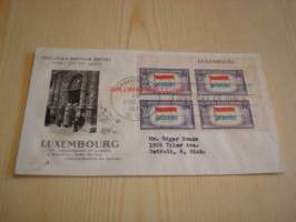 2. maailmansodan miehitetyt valtiot: Luxemburg, 1943 USA ensipäiväkuori, WWII, Overrun Country, neljällä postimerkillä