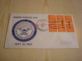 U.S.S. Winston, Armed Forces Day, 1950, USA ensipäiväkuori, WWII, kuudella postimerkillä