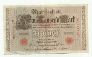 Saksa 1000 markkaa 1910 seteli