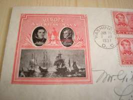 Heroes of the American Navy, MacDonough &amp; Decatur, 1937, USA ensipäiväkuori
