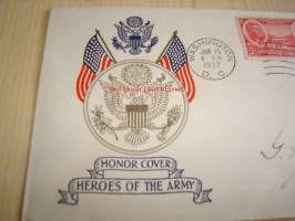 Honor Cover, Heroes of the American Army, Jackson &amp; Scott, 1937, USA ensipäiväkuori