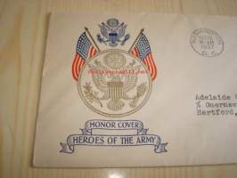 Honor Cover, Heroes of the American Army, Sherman &amp; Grant &amp; Sheridan, sisällisota, 1937, USA ensipäiväkuori