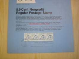 Bicycle isopyöräinen polkupyörä Souvenir Page, neljällä postimerkillä ja ensipäiväleimalla, 1982, USA.