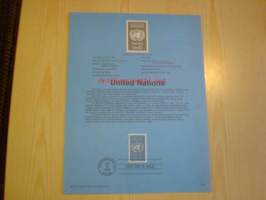 United Nations, Yhdistyneet Kansakunnat, Souvenir Page, postimerkillä ja ensipäiväleimalla, 1995, USA.