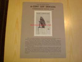 Viikinki Leif Erikson, Post on Bulletin Board, 1968, USA. Amerikan löytäjä.