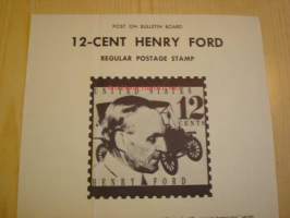 Henry Ford, Post on Bulletin Board, 1968, USA, Ford Motor Company, Model T Ford.