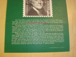 Presidentti Thomas Jefferson, Post on Bulletin Board, 1967, USA.