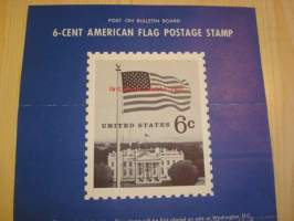 American Flag, Post on Bulletin Board, 1968, USA.