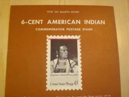 American Indian, intiaanipäällikkö Joseph, Post on Bulletin Board, 1968, USA.