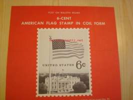 American Flag, Post on Bulletin Board, 1969, USA.