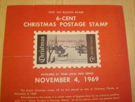 Christmas, Joulu, Post on Bulletin Board, 1969, USA.