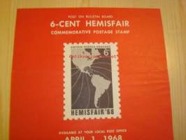 Hemisfair, Post on Bulletin Board, 1968, USA.