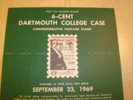 Daniel Webster, Dartmouth College Case, Post on Bulletin Board, 1969, USA.