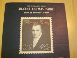 Thomas Paine, Post on Bulletin Board, 1968, USA, kirjoittanut pamfletin: Common Sense.