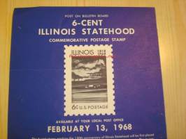 Illinois Statehood, Post on Bulletin Board, 1968, USA.