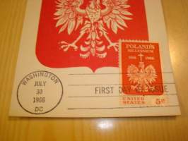 Puola 1 000-vuotta 966-1966 USA ensipäiväkortti FDC