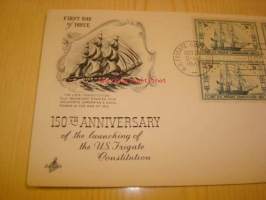 U.S.S. Constitution, Old Ironsides, 1947 USA ensipäiväkuori, neljällä postimerkillä