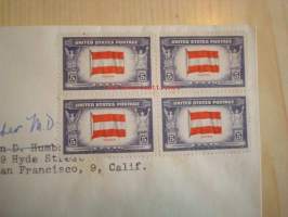 2. maailmansodan miehitetyt valtiot: Itävalta, 1943 USA ensipäiväkuori, WWII, Overrun Country, neljällä postimerkillä.