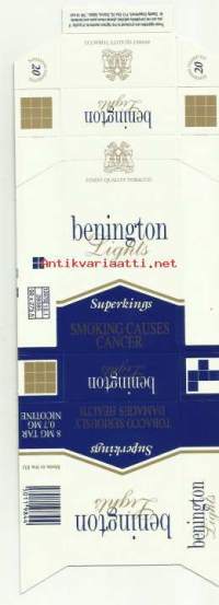Benington Lights    -  käyttämätön koottava tupakka-aski toimitus kirjeenä