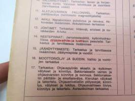 GM-ajoturvallisuustarkastus - Tarkastuspöytäkirja -nippu arviolta 1960-lukuisia käyttämättömiä lomakkeita