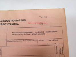 GM-ajoturvallisuustarkastus - Tarkastuspöytäkirja -nippu arviolta 1960-lukuisia käyttämättömiä lomakkeita