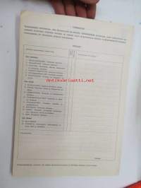 GM-ajoturvallisuustarkastus - Tarkastuspöytäkirja -nippu arviolta 1960-lukuisia käyttämättömiä lomakkeita