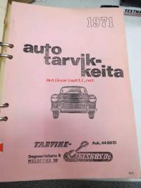 Autotarvikkeita - Tarvikekeskus Oy -kansiollinen erilaisia autorvikeluetteloita