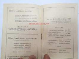 Kymenlaakson kolmannet kirkolliset laulujuhlat - Haminassa 21 ja 22 p:nä kesäkuuta 1930 - käsiohjelma