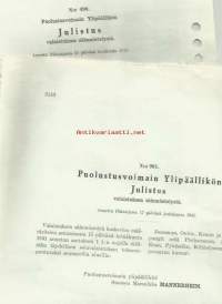 Puolustusvoimain Ylipäällikön Julistus 10.6 ja 17.12.1942 valaistuksen säännöstelystä  2 kpl