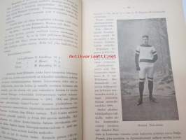 Suomen Urheilulehti 1898 - 1. vuosikerta, sidottu kirjaksi, sisällysluettelo näkyy kohteen runsaista kuvista