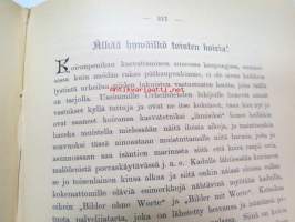 Suomen Urheilulehti 1898 - 1. vuosikerta, sidottu kirjaksi, sisällysluettelo näkyy kohteen runsaista kuvista