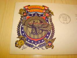WWII Honorable Discharge, 2. maailmansota veteraanit, 1946, USA, ensipäiväkuori, FDC.